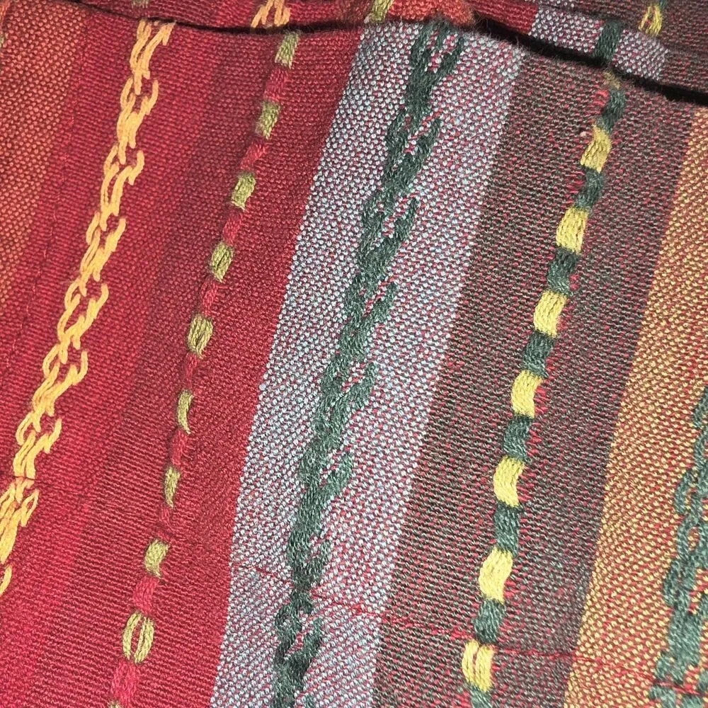 Pier 1 Imports 54x84 HTF Dobby Multi Stripe Embroidered Boho Window Panels 1pr
